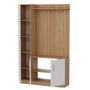 Hanah Home Pie de Recibidor Blanco y Teca 110x180x31.8 cm